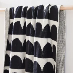 Happy Habitat Recycled Cotton Throw - Hippos Black