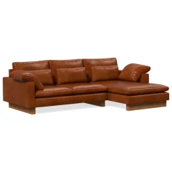 Harmony Leather 2-Piece Chaise Sectional (117")