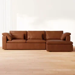 Harmony Modular Leather 2-Piece Chaise Sectional (122")