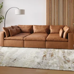 Harmony Modular Leather 6-Piece Pit Sectional (121")