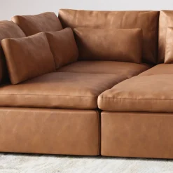 Harmony Modular Leather 6-Piece Pit Sectional (121")