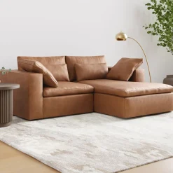 Harmony Modular Leather Small 2-Piece Chaise Sectional (86")
