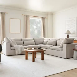 Harmony Modular Skirted Slipcover 3-Piece L-Shaped Sectional (122")