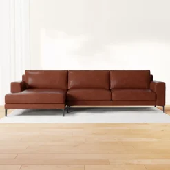 Harper Leather 2-Piece Chaise Sectional (106"–116")