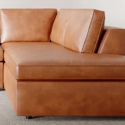 Harris Leather 2-Piece Bumper Chaise Sectional (106"–116")