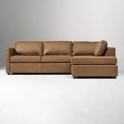 Harris Leather 2-Piece Sleeper Sectional w/ Bumper Chaise (111")