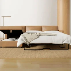Harris Leather 2-Piece Sleeper Sectional w/ Storage Chaise (108")