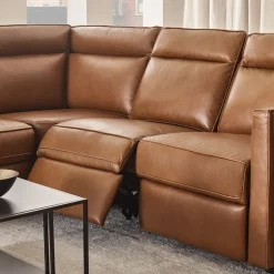 Harris Motion Reclining Leather 5-Piece L-Shaped Sectional (95")