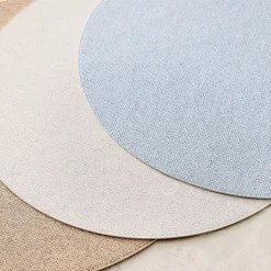 Heathered Easy-Care Round Placemat Sets