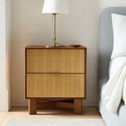 Herman Basket Woven Veneer Nightstand (22")