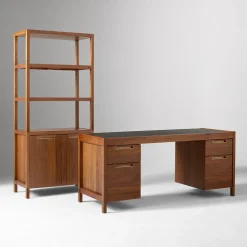 Hughes Desk with File Cabinets (68") & Tall Bookcase (34") Set