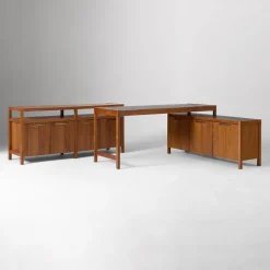 Hughes Desk with Storage Cabinet (56") & Open/Closed Storage Cabinet (66") Set