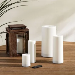 Indoor/Outdoor Flat Top Basic Candle - White