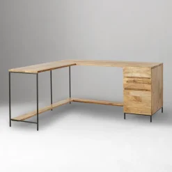 Industrial Modular L-Shaped Desk (64") & File Cabinet