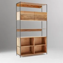 Industrial Open & Closed Storage Bookcase (48")