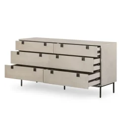 Iron & Acacia 6-Drawer Dresser (62")