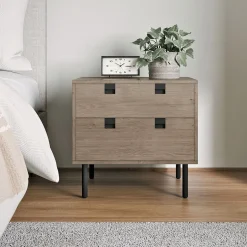Iron & Acacia 2-Drawer Nightstand (24")