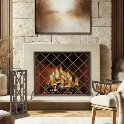 Iron Weave Fireplace Screen