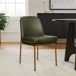 Jack Metal Frame Leather Dining Chair