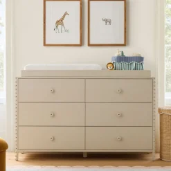 Josephine 6-Drawer Wide Dresser with Removable Topper (57")