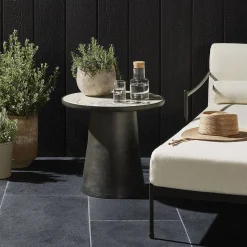 Jozette Outdoor Round Side Table (23")