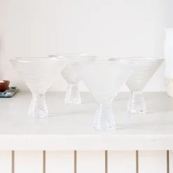 Jupiter Beaded Martini Glasses (Set of 4)