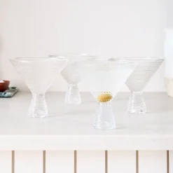 Jupiter Beaded Martini Glasses (Set of 4)
