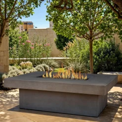 Kael Concrete Rectangle Outdoor Fire Pit with Hidden Propane Tank (60")