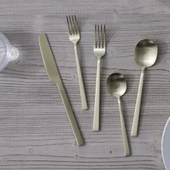 Kanto Stainless Steel Flatware Sets - Champagne Satin