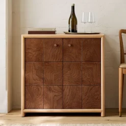 Kyran Wood & Burl Bar Cabinet (31")