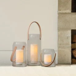 Landon Glass & Leather Lanterns