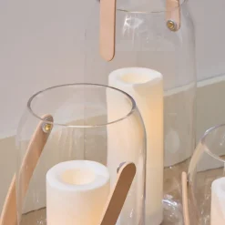 Landon Glass & Leather Lanterns
