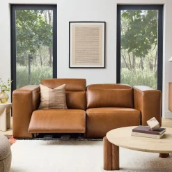 Leo Motion Reclining Leather Sofa (91"–123")