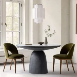 Leona Marble Round Dining Table & Chairs Set