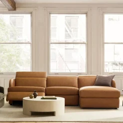 Leroy Motion Reclining Leather 3-Piece Chaise Sectional (108")