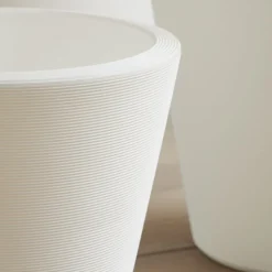 Lightweight Grooved Round Indoor/Outdoor Planters