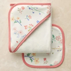 Little Gardener Nursery Bath Wrap & Wash Cloth Set