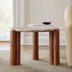 Lorraine Marble Side Table (24")