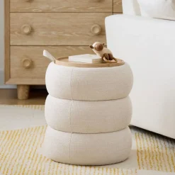 Lumi Upholstered Storage Side Table