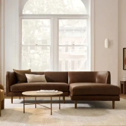 Marcel Leather 2-Piece Chaise Sectional (95"–105")