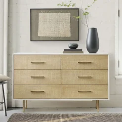 Margot Raffia 6-Drawer Dresser (56")