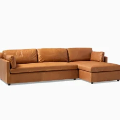 Marin Leather 2-Piece Chaise Sectional (114")