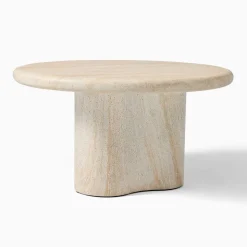 Menorca Faux Travertine Outdoor Coffee Table (32")