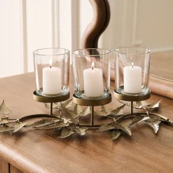 Metal Botanical Votive Centerpiece