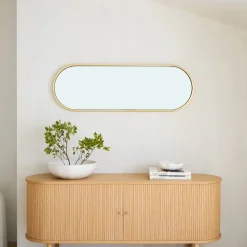 Metal Framed Pill Wall Mirror