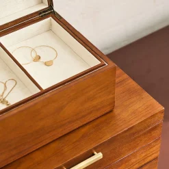 Mid-Century Acorn Wood Jewelry Boxes