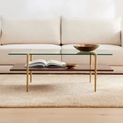 Mid-Century Art Display Coffee Table (46"–52")