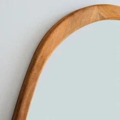 Mid-Century Asymmetrical Wood Wall Mirror