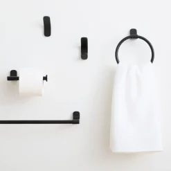 Mid-Century Contour Bath Hardware - Matte Black