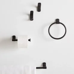 Mid-Century Contour Bathroom Hardware – Dark Bronze